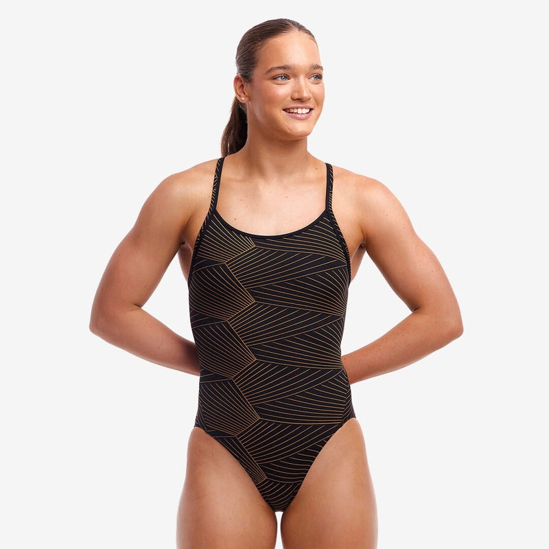 Funkita One Pieces FKS033 10 Ladies Diamond Back One Piece - Gold Weaver Funkita Ladies Diamond Back One Piece - Gold Weaver