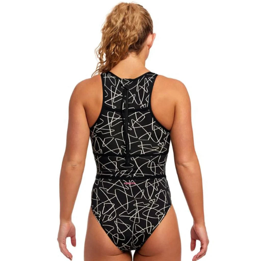 Funkita Ladies Hi Flyer One Piece - Texta Mess Funkita Ladies Hi Flyer One Piece - Texta Mess Splash Swimwear One Pieces