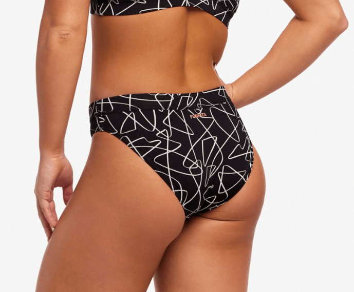 Funkita Ladies Sports Brief - Texta Mess Splash Swimwear Bikini Bottoms