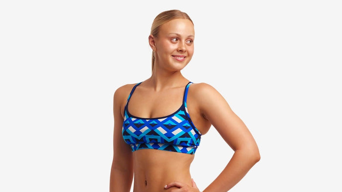 Funkita Ladies Sports Top Gee A Geo Funkita Ladies Sports Brief Gee A Geo Splash Swimwear Bikini Tops