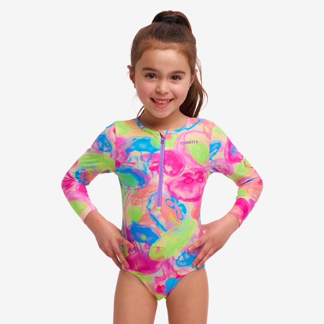 Funkita Toddler Girl's Sun Cover One Piece - Sweet Sting Funkita Toddler Girl's Sun Cover One Piece - Sweet Sting Splash Swimwear Bikini Bottoms