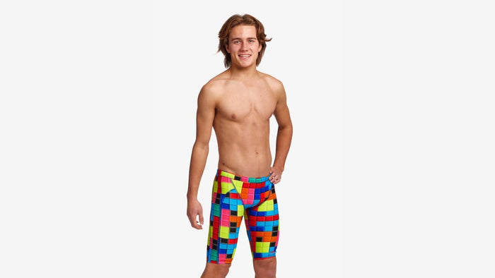 Funky Trunks Boys Training Jammers - Blocked Funky Trunks Mens Classic Trunks - Glow Rider Splash Swimwear kids