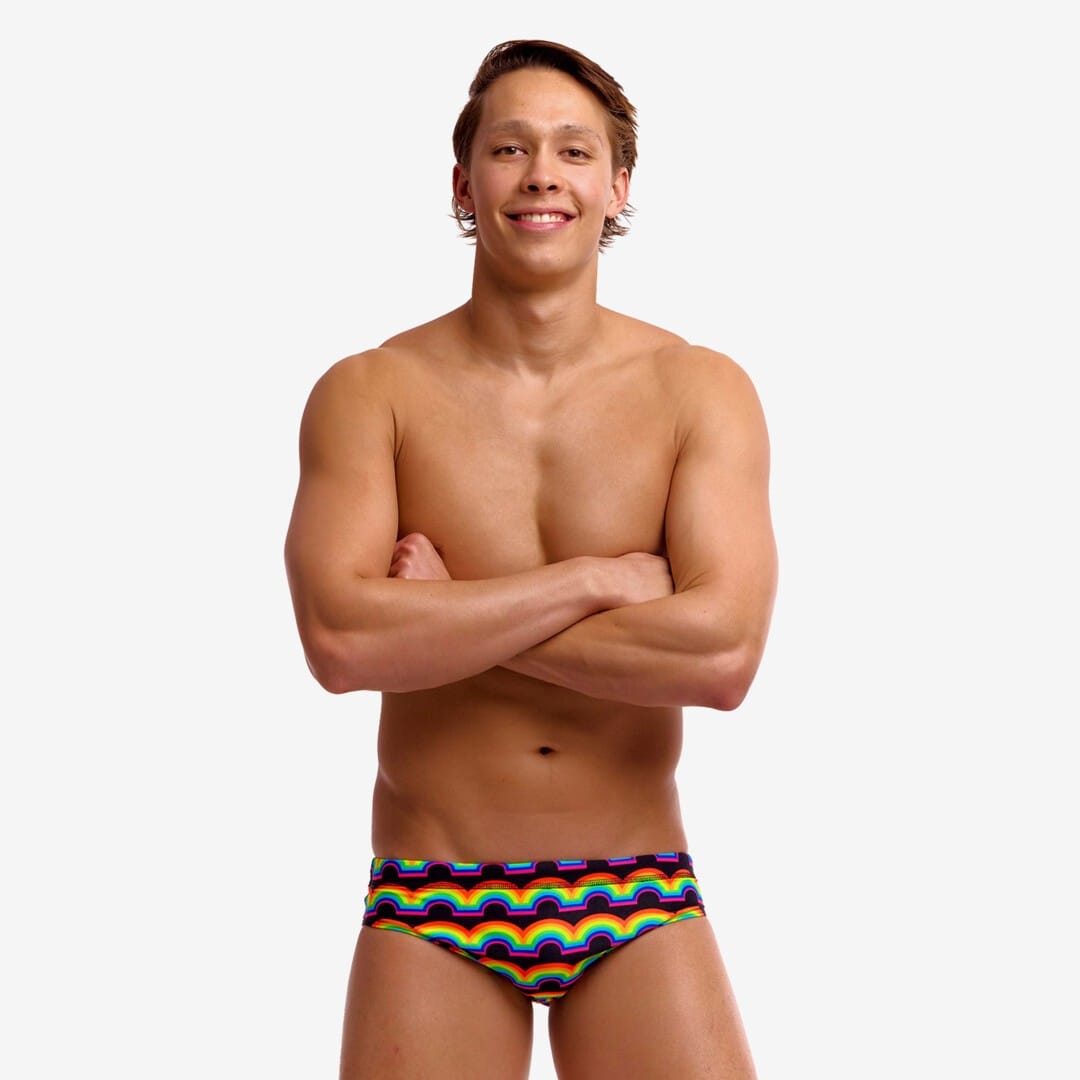 Funky Trunks Funky Trunks Men's Classic Brief - Rainbowie Funky Trunks Men's Classic Brief - Rainbowie Splash Swimwear Mens Brief