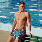 Funky Trunks Funky Trunks Men's Shorty Shorts Short - Birdie Wordie Funky Trunks Men's Shorty Shorts Short - Birdie Wordie Splash Swimwear