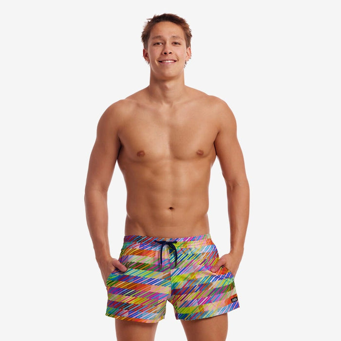 Funky Trunks Men's Shorty Shorts Short - Static Stack Funky Trunks Men's Shorty Shorts Short - Static Stack Splash Swimwear Mens Shorts