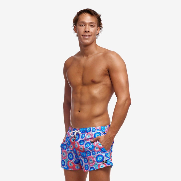 Funky Trunks Mens Shorty Shorts - Bundjalung Blue Funky Trunks Mens Classic Trunks - Glow Rider Splash Swimwear Mens