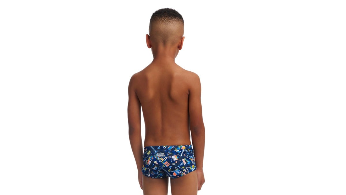 Toddler Boys Printed Trunks - Can We Build It? - Funky Trunks - Splash Swimwear  - Aug23, boys, boys 00-7, funky trunks, kids - Splash Swimwear 