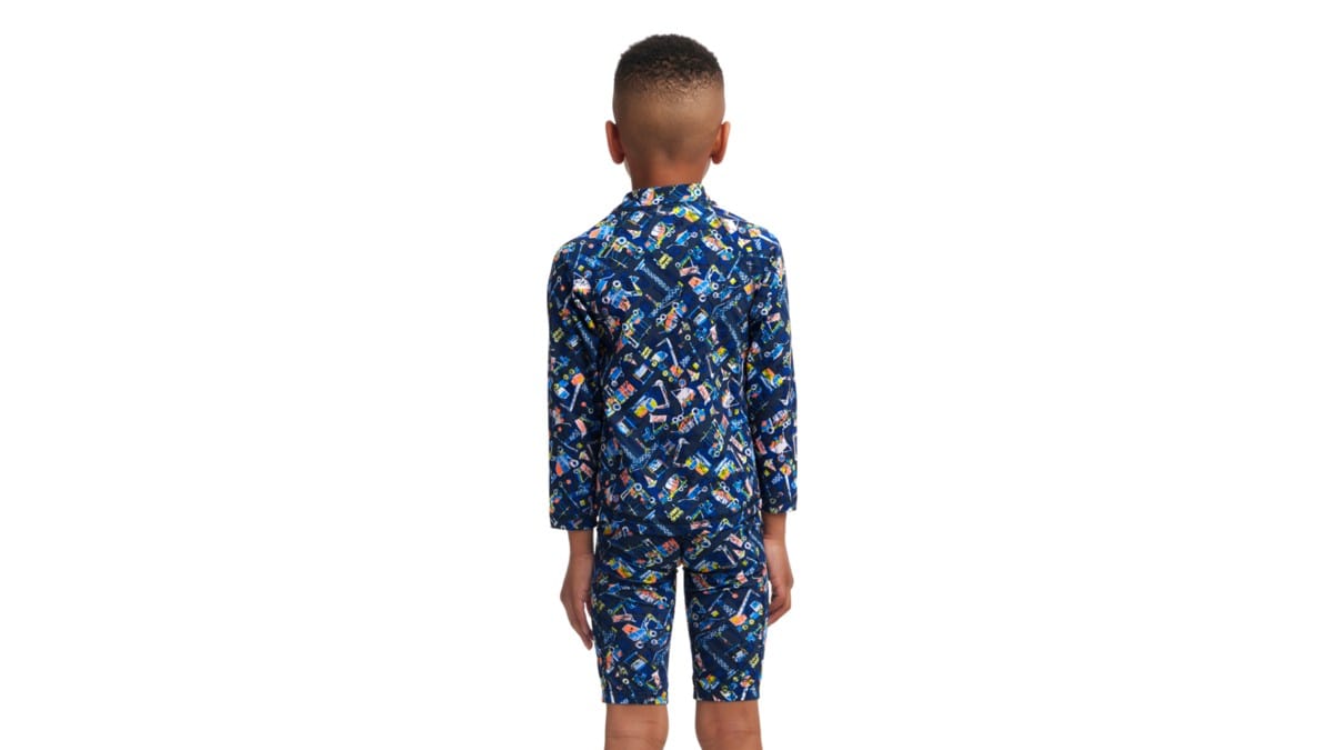 Funky Trunks Toddler Boys Zippy Rash Vest - Can We Build It? Funky Trunks Mens Classic Trunks - Glow Rider Splash Swimwear kids