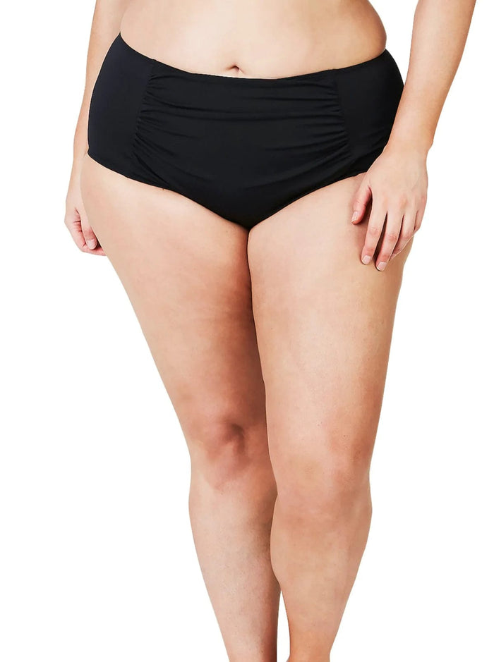 Genevieve Swimwear 50's Brief - Black Splash Swimwear Bikini Bottoms