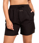 Genevieve Swimwear Genevieve Boardshorts CR4-468-BLK Genevieve Boardshorts - Black & Navy | Australia Splash Swimwear Boardshorts Black / 10 659048571470