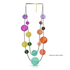 Glamarize NF76M Resin 2 Rows Round Pieces On Cords Necklace 104 cm - Multi