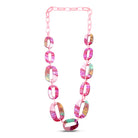 Glamarize NF75P Resin Oval Links Chain Necklace 100 cm - Purple Tonal