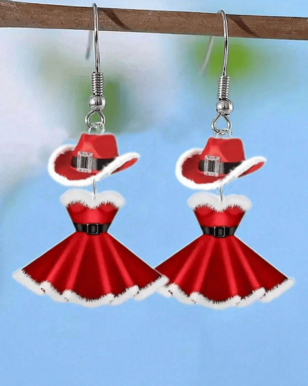 Glitterbugs Christmas Cowgirl Outfit Flat Acrylic Earrings Christmas Cowgirl Outfit Flat Acrylic Earrings Splash Swimwear Womens Accessories 1000021611