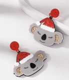 Glitterbugs Christmas Earrings Acrylic - Koalas Christmas Earrings Acrylic - Koalas Splash Swimwear Earrings 1000010695