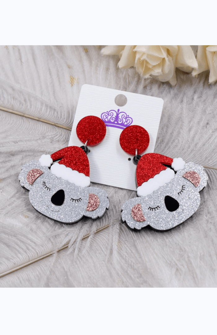 Glitterbugs Christmas Earrings - Koalas Splash Swimwear Earrings 1000010695