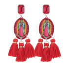 Glitterbugs Mother Mary Crystal Earrings Splash Swimwear Earrings Red 1000011681