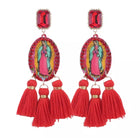 Glitterbugs Mother Mary Crystal Earrings Splash Swimwear Earrings Red 1000011681