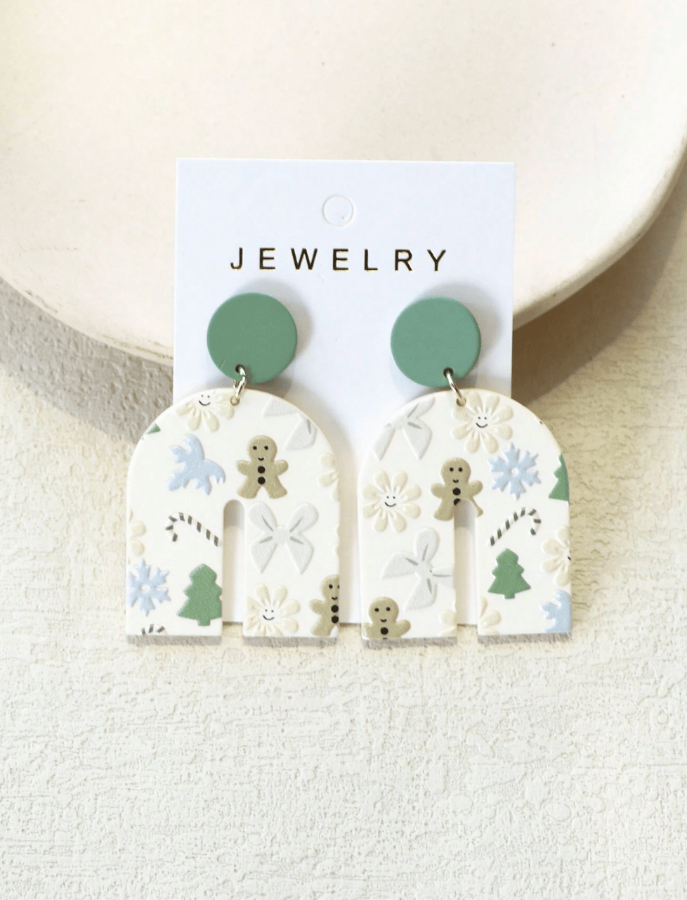 Glitterbugs Resin U Shaped Christmas Earrings Resin U Shaped Christmas Earrings Splash Swimwear Earrings 1000017735