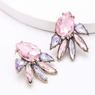 Glitterbugs Earrings Pink Rhinestone Stud Earrings