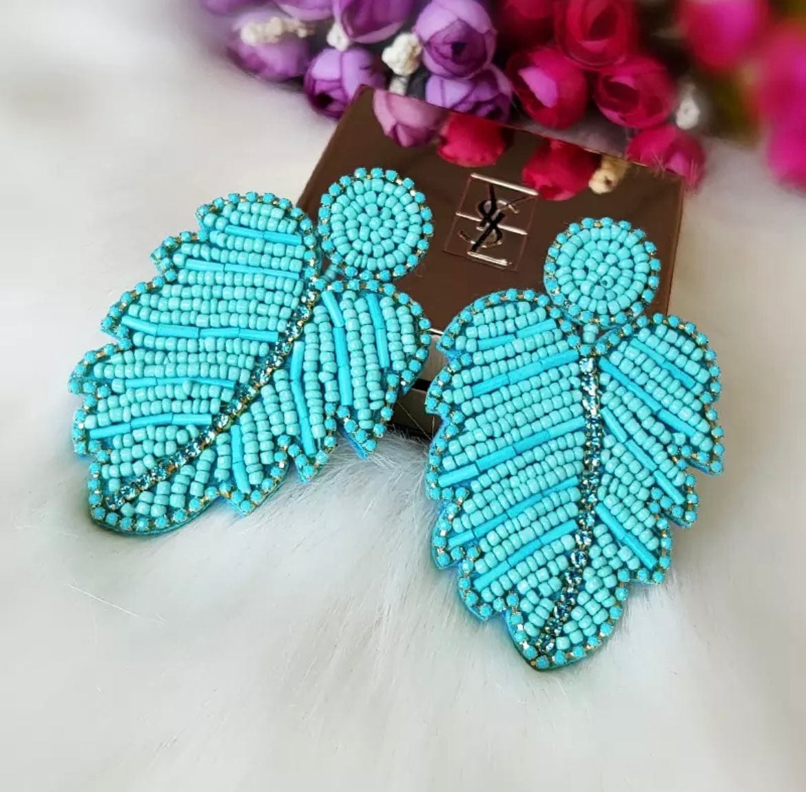 Glitterbugs Statement Monsteria Earrings Splash Swimwear Earrings Aqua 1000011647