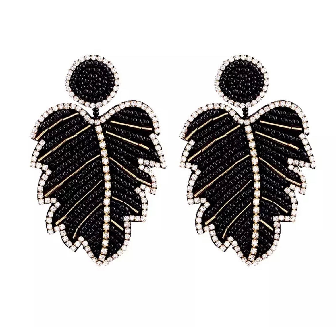Glitterbugs Statement Monsteria Earrings Splash Swimwear Earrings Black 1000011651