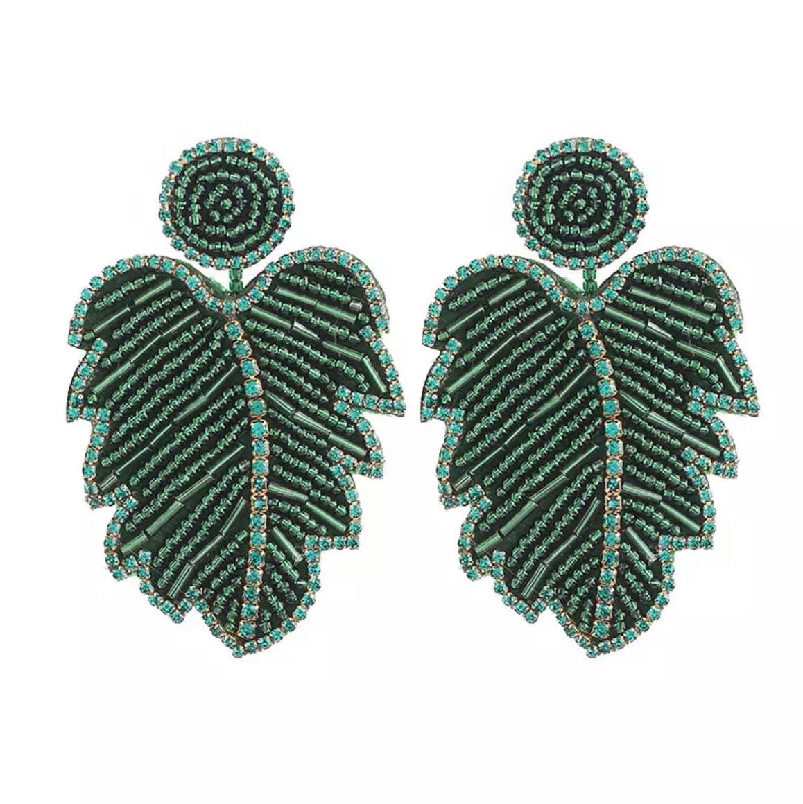 Glitterbugs Statement Monsteria Earrings Splash Swimwear Earrings Green 1000011649