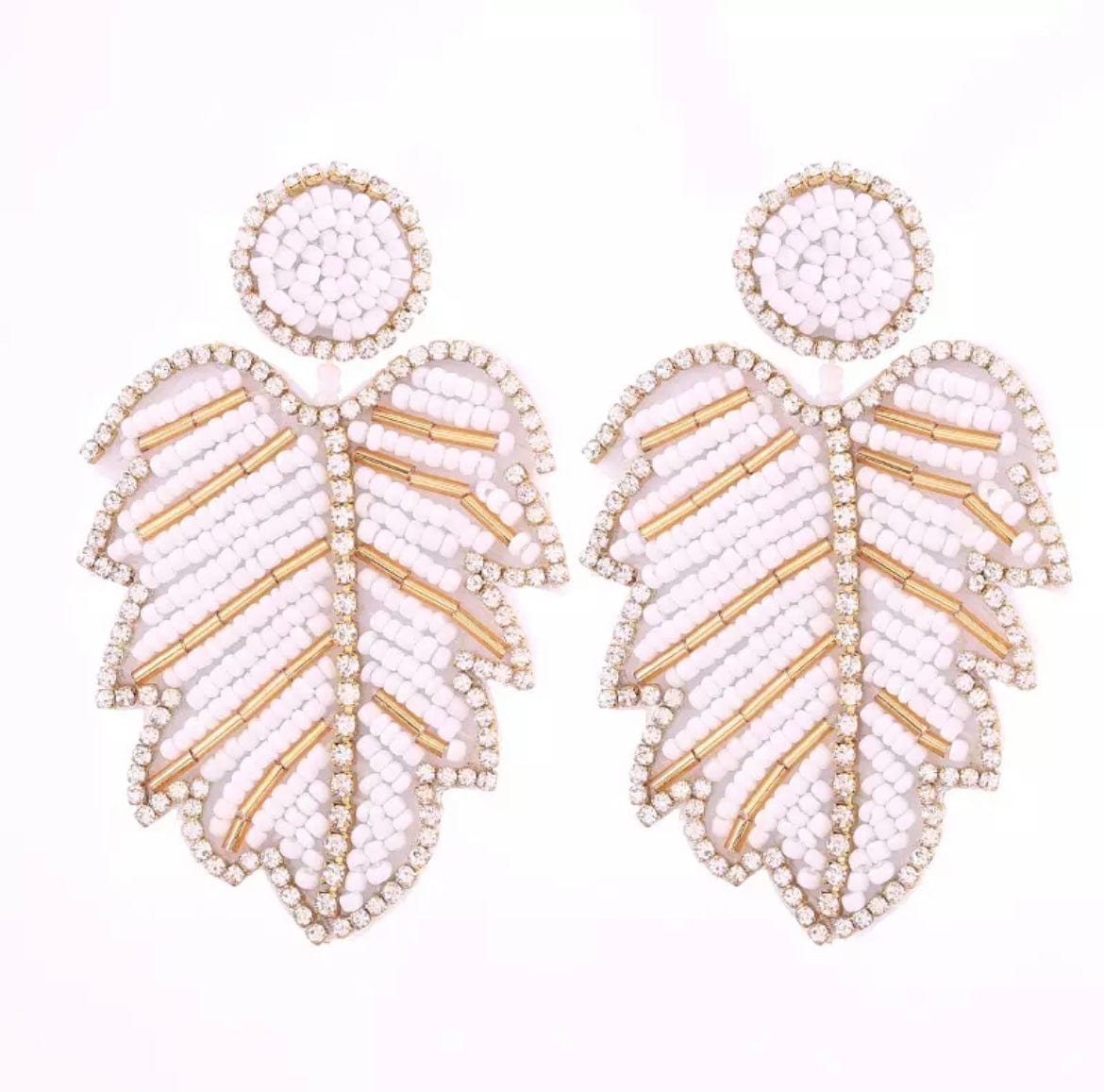 Glitterbugs Statement Monsteria Earrings Splash Swimwear Earrings White 1000011650