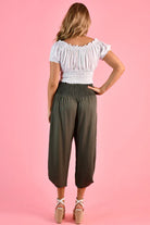 Go Girl Go Girl 3/4 Rouched Tie Pants - Grey/Olive Go Girl 3/4 Rouched Tie Pants - Grey/Olive Splash Swimwear