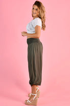 Go Girl Go Girl 3/4 Rouched Tie Pants - Grey/Olive Go Girl 3/4 Rouched Tie Pants - Grey/Olive Splash Swimwear