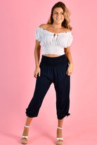 Go Girl Go Girl 3/4 Rouched Tie Pants - Navy Go Girl 3/4 Rouched Tie Pants - Grey/Olive Splash Swimwear Womens Pants
