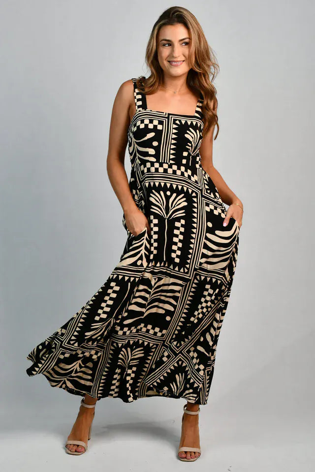 Go Girl Go Girl Emily Maxi Dress - Tribal Artisan Black Go Girl Emily Maxi Dress - Tribal Artisan Black Splash Swimwear Dresses