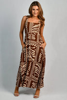 Go Girl Go Girl Emily Maxi Dress - Tribal Artisan Brown Go Girl Emily Maxi Dress - Tribal Artisan Brown Splash Swimwear Dresses