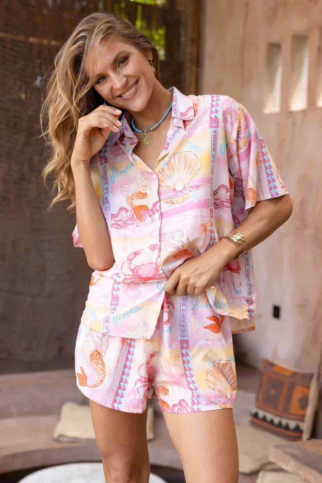 Go Girl Go Girl Yacht Shirt - Mermaid Bay Pink Go Girl Yacht Shirt - Mermaid Bay Pink Splash Swimwear