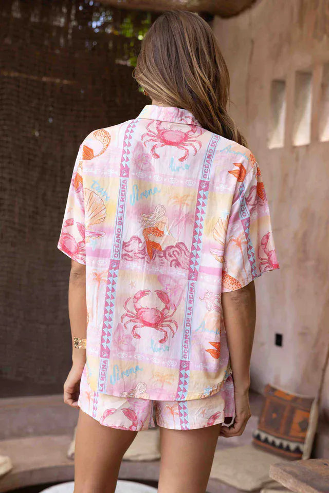 Go Girl Go Girl Yacht Shirt - Mermaid Bay Pink Go Girl Yacht Shirt - Mermaid Bay Pink Splash Swimwear