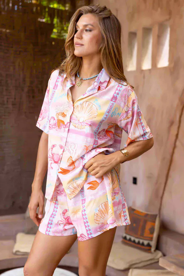 Go Girl Go Girl Yacht Shirt - Mermaid Bay Pink Go Girl Yacht Shirt - Mermaid Bay Pink Splash Swimwear