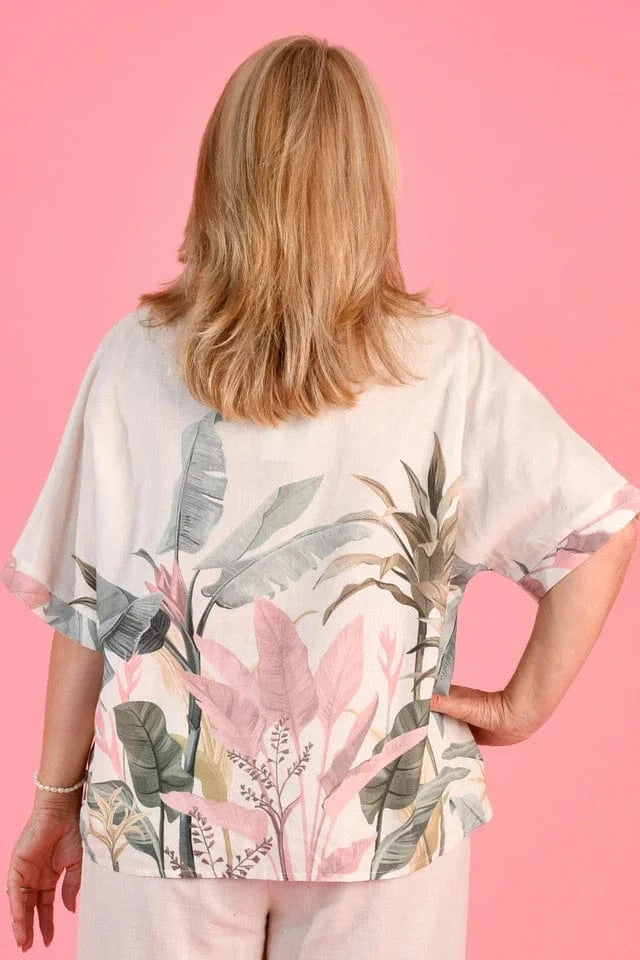 Go Girl Mia Linen Top - Tropical Serenity Mia Linen Top - Tropical Serenity Splash Swimwear Clothing