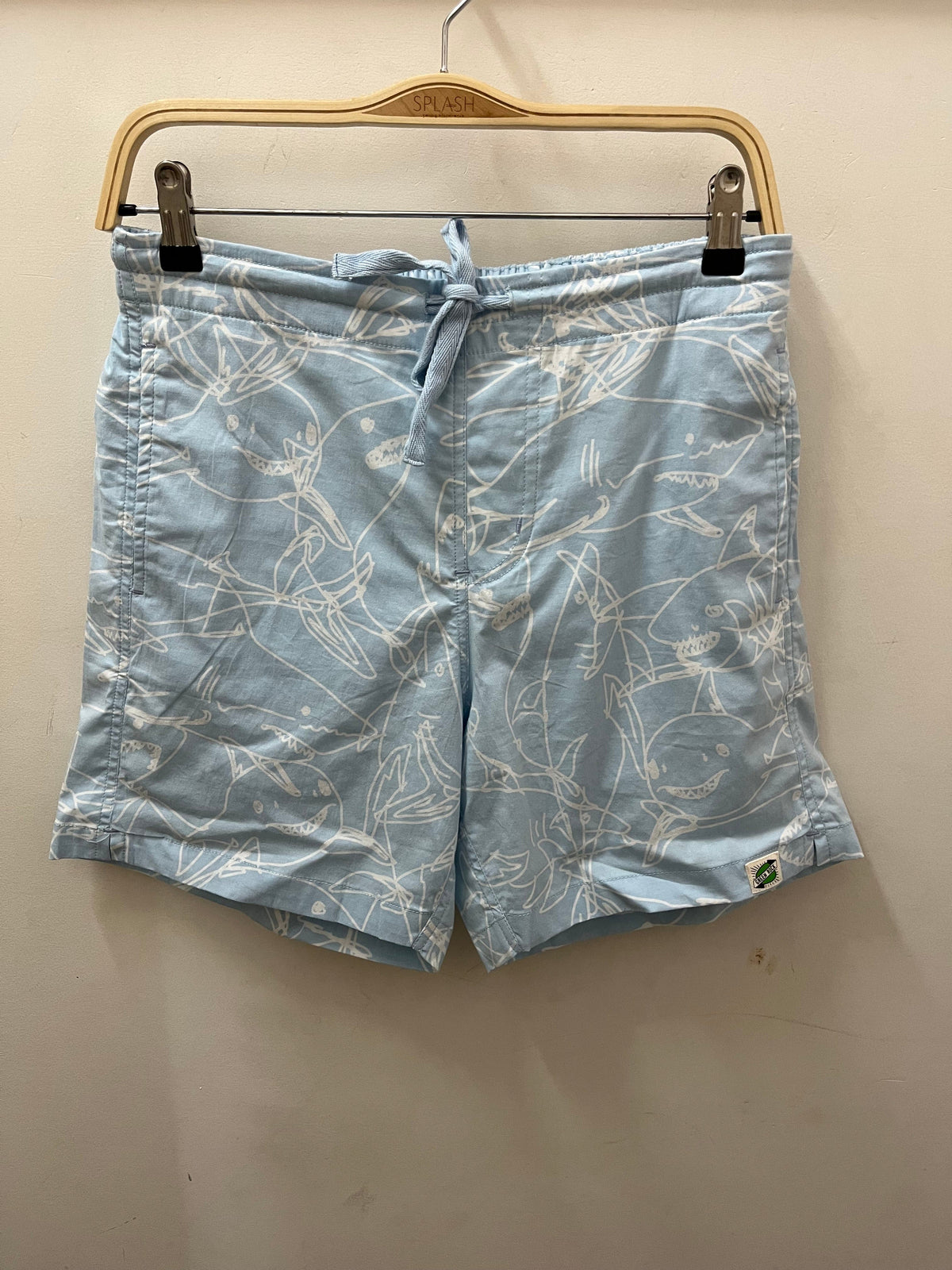 Green Rock Shark Lines Easy Shorts - Sky Blue Splash Swimwear Mens Shorts