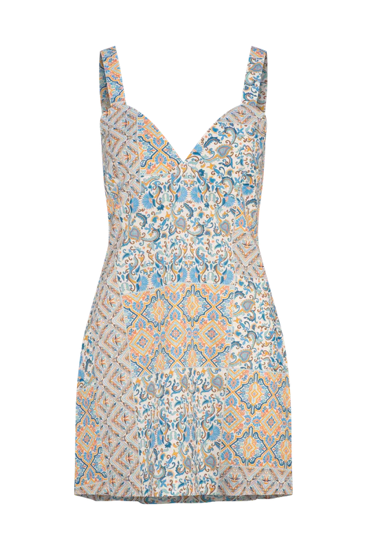 Azalia Gemma Mini Dress - Cobalt Ornate - Tigerlily - Splash Swimwear  - dress, Dresses, new clothing, new women, new womens, Nov 23 - Splash Swimwear 
