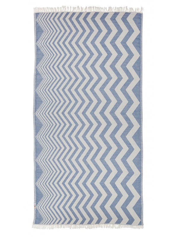 Hammamas Chevron Turkish Towel Splash Swimwear Beach Towels Denim 1000014747