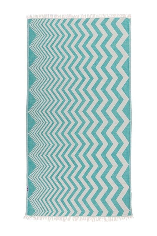 Hammamas Chevron Turkish Towel Splash Swimwear Beach Towels Emerald 1000008721