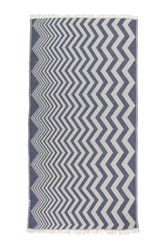 Hammamas Chevron Turkish Towel Splash Swimwear Beach Towels Navy 1000008720