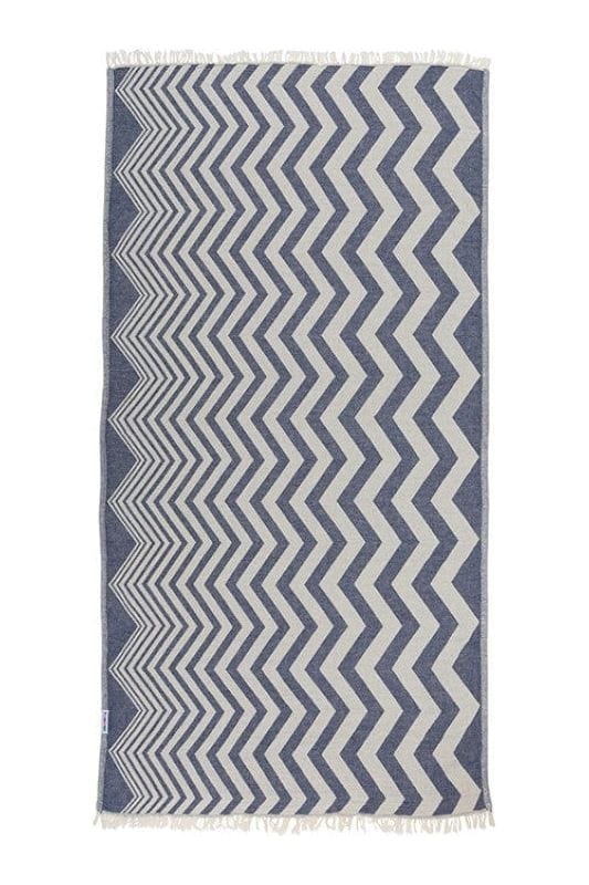 Hammamas Chevron Turkish Towel Splash Swimwear Beach Towels Navy 1000008720