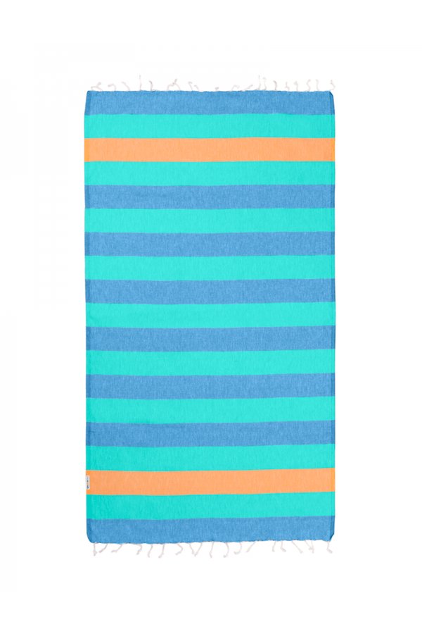 Hammamas Beach Towels Spearmint/Azure/Orange Clash Turkish Towel