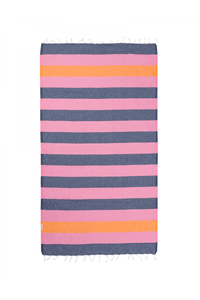 Hammamas Beach Towels Watermelon/Navy/Orange Clash Turkish Towel