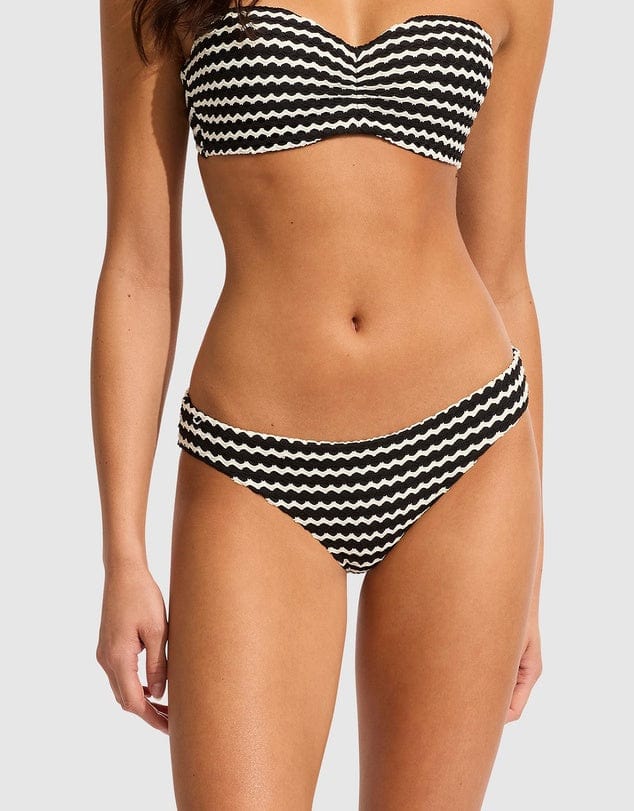 Mesh Effect Hipster Bikini Set - Black - Seafolly Set - Splash Swimwear  - Bikini Set, new arrivals, Oct23, Seafolly, women swimwear, womens swimwear - Splash Swimwear 