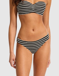 Mesh Effect Hipster Bikini Set - Black - Seafolly Set - Splash Swimwear  - Bikini Set, Oct23, Seafolly, Womens, womens swim - Splash Swimwear 