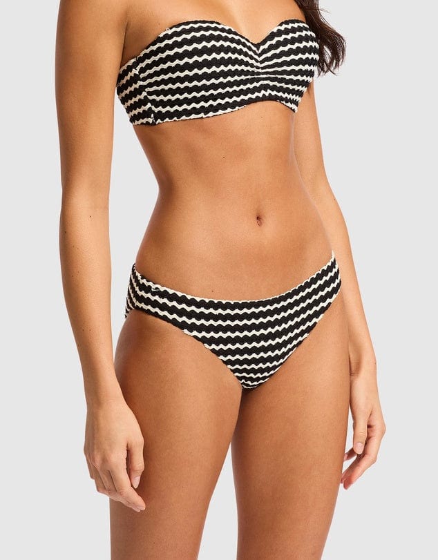 Mesh Effect Hipster Bikini Set - Black - Seafolly Set - Splash Swimwear  - Bikini Set, new arrivals, Oct23, Seafolly, women swimwear, womens swimwear - Splash Swimwear 