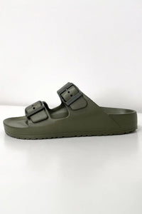 Human Human Ripe Slide - Earthy Green Splash Swimwear Shoes