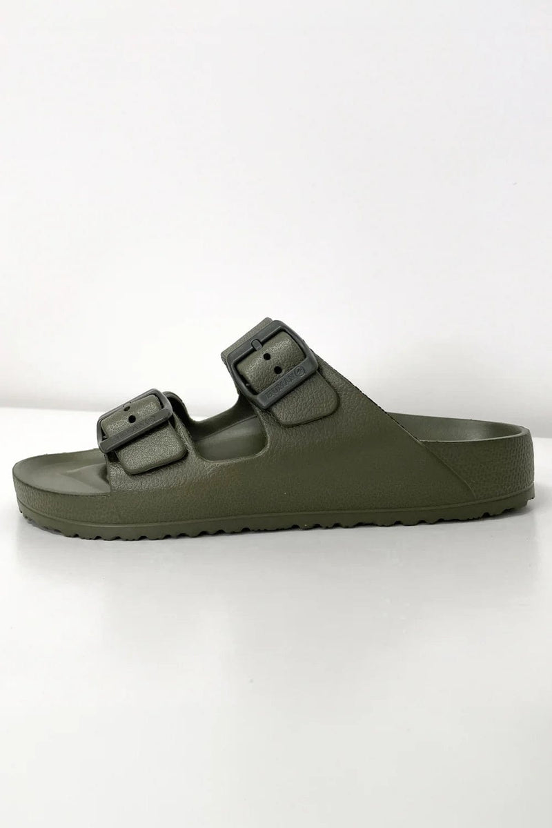 Human Human Ripe Slide - Earthy Green Splash Swimwear Shoes