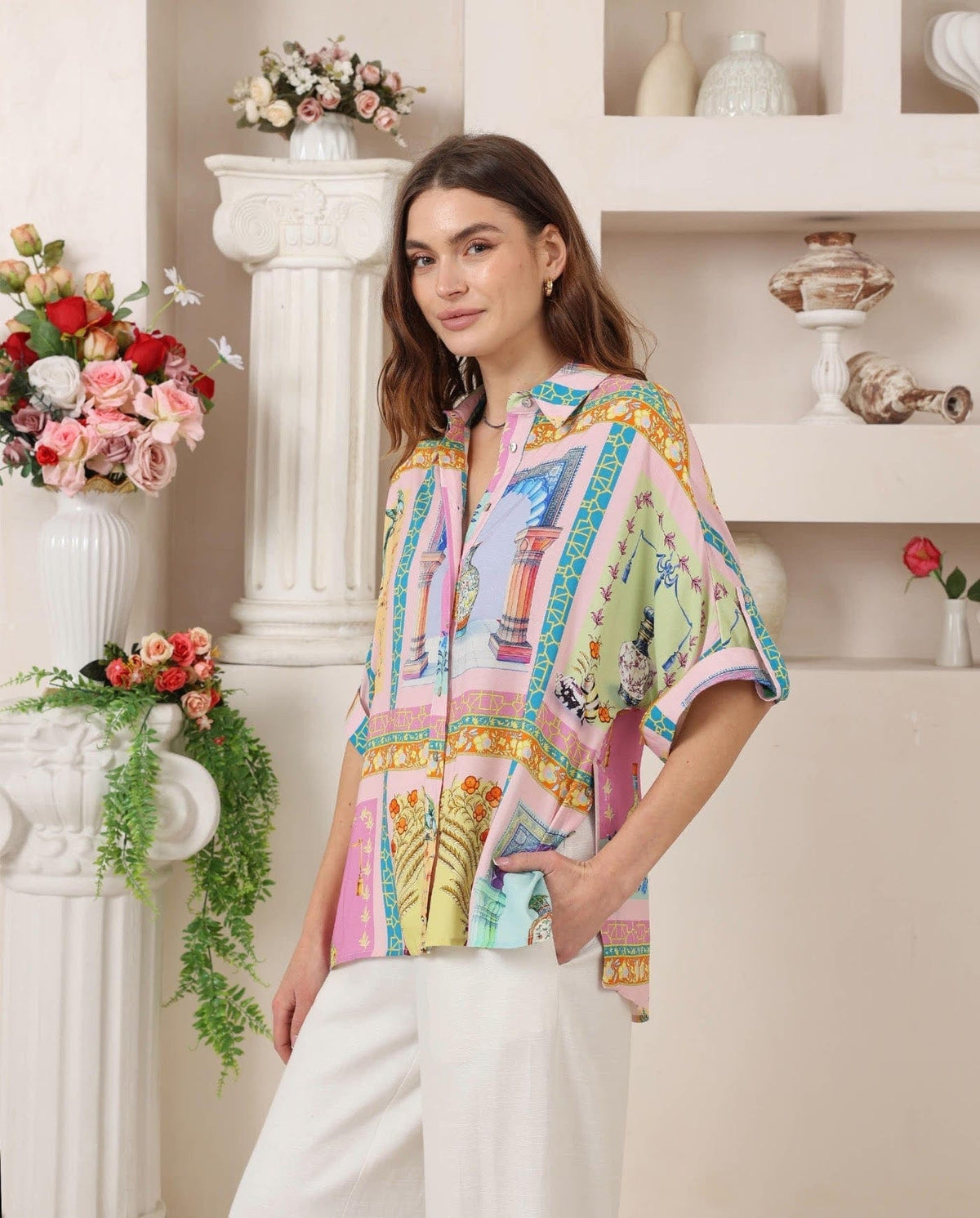 Iris Maxi Art House Shirt - Multi Art House Shirt - Multi Splash Swimwear Shirts